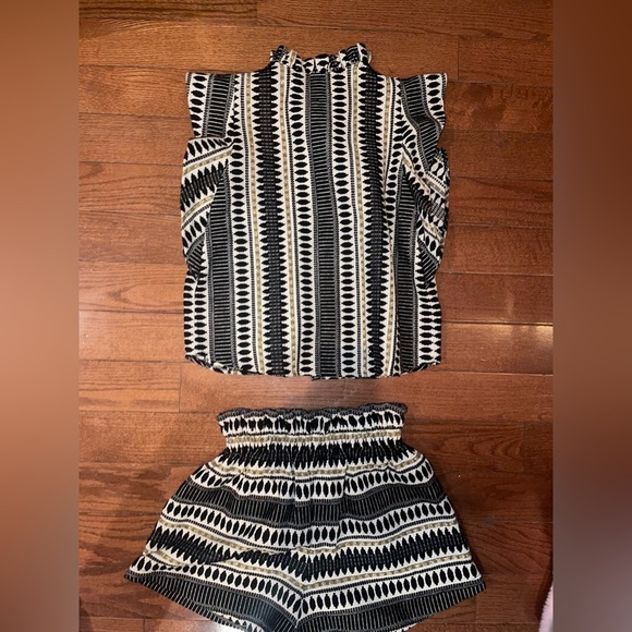 New! Just Bellina Aztec 100% Cotton Tank and Short Set 🖤 XS Made in India - Picture 9 of 16